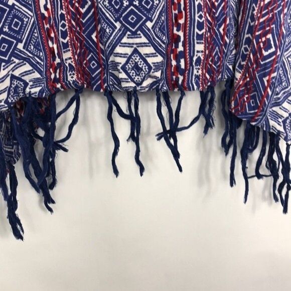 Chic Souls Tribal Pattern Fringe Sleeveless Top 1X RM-C - Picture 3 of 6